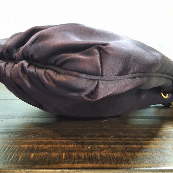 Morris Moskowitz Deep Purple Satin Vintage Shoulder Bag With Jeweled Beads - Picture 5 of 7